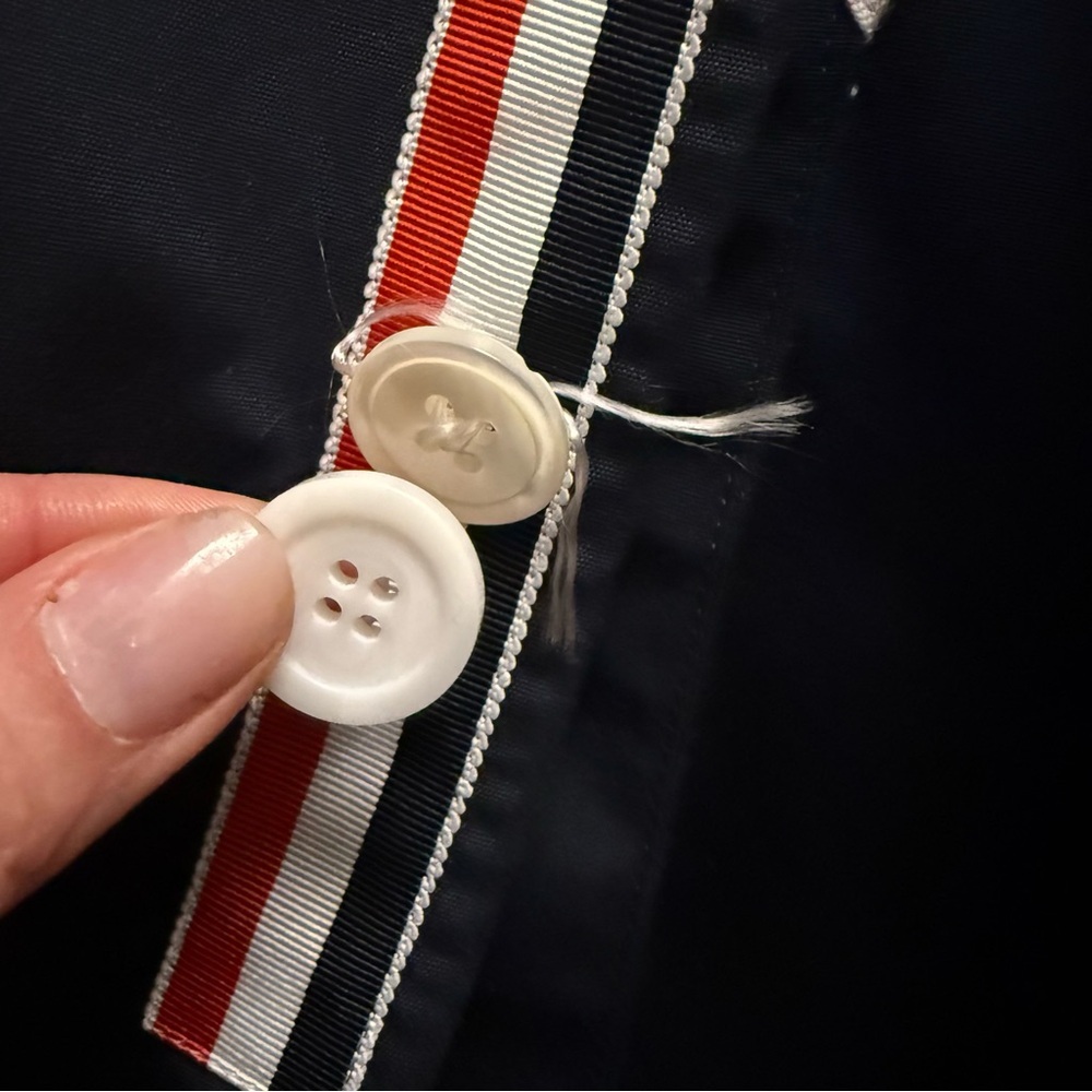 Thom Browne Dark Blue Men's Jacket with Red Accents - Picture 12 of 13